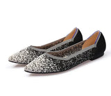 Polyester Shoes Women Spring Flats Pointy Toe Ballerinas Ladies Stretch Knitted Loafers Femme Daily Dress