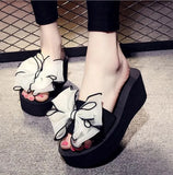 Bow Summer Sandals Slipper Indoor Outdoor Beach Shoes summer women's shoes flip flops on the