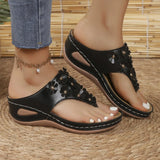 Breakj Code Summer Flip-Flops Flowers Cake Variety Platform Slippers Large Size Casual Female Rubber Sandals