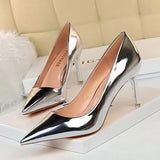Breakj Fashion Metal Heel Heels Women's Shoes High Heel Shallow Pointed Sexy