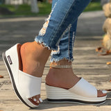 Breakj And Summer New Fish Mouth Slope With Slippers Women Wear Fashion Casual One-Word Drag Plus Size Women's