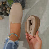 Breakj Size Casual Shoes Female Spring And Summer New Single Shoes Square Head Flat Fly Woven Lazy