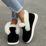 Breakj Velvet Women's Cotton Shoes 2023 Autumn And Winter New Solid Color Velvet Cotton Shoes Casual Shoes Low Help To Keep