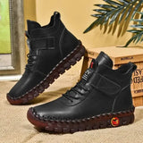 Women Ankle Boots Women Fur Leather Boots Outdoor Leisure Keep Warm Short Snow Boots Botas Mujer Anti-Slip Flat Mom