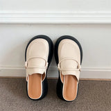 Baotou Muller Semi-Slippers For Women To Wear 2023 New Korean Version Of Korean Pastry Bottom Beach Cool