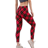 Female Fitness Leggings Women Print Plaid Leggings Lady Sexy Slim Pencil Pants Push Up Elastic Waist