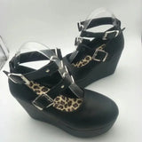 Shoes for Women Lolita Mary Jane Platform Shoes Without Heel Kawaii Girl Flat Gothic Low Casual Comfort Black