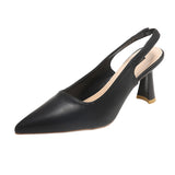 Breakj Back Empty Single Shoes Women 2025 Summer New French Pointed One-Word Buckle With Sandals Women Fashion High