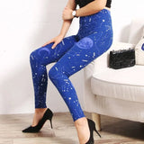 Printed Leggings Women Workout Polyester High Waist Leggins Fitness Gym Activewear Pencil