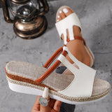 Breakj Summer New National Style With Sandals Platform Heel Buckle Large Size