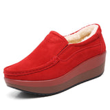 Autumn Shoes Woman Platform Women Shoes Cow Suede Leather Flats Thick Sole Women's Loafers
