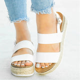 Women Sandals 2019 Platform Sandals Wedges Shoes Ladies Peep Toe Gladiator Sandalias Mujer Summer Shoes Linen Wedge Heel