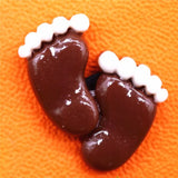 Twinkling Pearl Shells Footprint Shoe Charms Accessories Cute Feet Resin Shoes Buttons Novelty Sandals Charm
