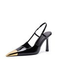 Breakj Metal New Square Head Thin Heel 2025 Sandals Leopard Temperament Single Shoe With High Heel