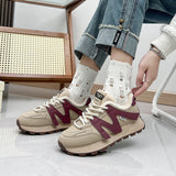 Breakj Bottom Dad Shoes Female 2023 Winter New Add Velvet Versatile Student Cotton Shoes Tide Casual Sports Shoes