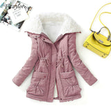 New Winter Parkas Women Slim Cotton Coat Thickness Overcoat Medium-long Plus Size Casual Overcoat Wadded Snow