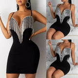 Women Jumpsuit Sexy Ladies V-Neck Halter Strappy Bodycon Short Mini Party Jumper Romper Tassels Jumpsuits Woman