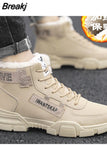 Boots Men's Snow Boots Winter Warm Lace Up 2023 New Men's Shoes Wool Plush Winter Boots Men's Shoes Extra
