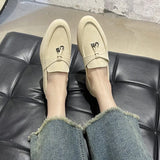 Breakj Summer New Sweet Women's Flat Shoes Bean Shoes Autumn Lazy Solid Color Round Head Single Shoes Women 42 Large