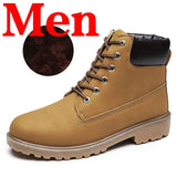 Men Boots PU Outdoor Snow Ankle Boots Male Lace Up Anti-slip Booties British Sneakers Plus Size 46 Zapatos De