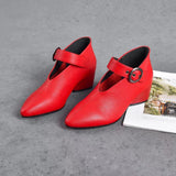 New Small Leather Korean Version Fashion Grandma Toe Layer Leather Fashion Single Shoes Autumn Women's Single Shoes