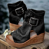 Women Sandals Casual Wedge Heels Sandals With Platform Chaussure Femme Retro Summer Shoes For Women High Heels Sandalias