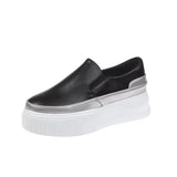 Women Slip on Loafers Ladies Sewing Platform Vulcanized Shoes Woman PU Leather Fashion Casual Footwear Female Comfort Shoe