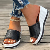 Breakj And Summer New Fish Mouth Slope With Slippers Women Wear Fashion Casual One-Word Drag Plus Size Women's