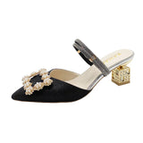 Outside Wearing Cool Slippers Female 2024 Spring Summer New Korean Version Of Fashion Pointed Thick With One Character Female