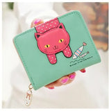 Women Cute Cat Wallet Small Zipper Girl Wallet Brand Designed Pu Leather Women Coin Purse Female Card Holder Wallet