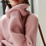 Winter oversize thick Sweater pullovers Women 2021 loose cashmere turtleneck big size Sweater Pullover for women