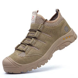 Work Safety Shoes Steel Toe Cap Durable Light Boot Rubber Bottom Stab Resistant Shoe Suede Leather Upper Comfotable