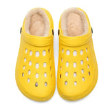 Winter Men Clogs With Fur Fashion Khaki Black Blue Plush Warm Mule Clogs Slippers Sandals Garden Fur Clogs Garden
