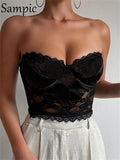 Tube Women Satin Patchwork Lace Skinny Sleeveless Mini Vest Crop Tops Y2K 2021 Sexy Fashion Ladies Tank Tops