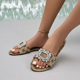 Breakj Spring And Autumn New Large-Size Type Flat Bottom Water Drill Fashion One Foot Lazy Slipper