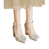 Breakj Shoes Women 2025 New Bridal Show Hedley Wedding Dress Two French Coarse Heel Not Tired Of Beautiful High Heels