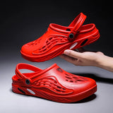 Breakj Summer New Men's Hole Shoes Breathable Beach Shoes Outdoor Half Drag Bag Head Personality Cold