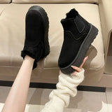 Breakj Velvet Boots Solid Color Comfortable And Versatile Winter New Anti-Skid Wear-Resistant Increased Versatile New Winter Hot