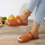 Flat-Bottomed Slippers Women 2025 Summer New Round Head Beach Slippers