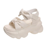 Breakj Platform Heel Sandals Female Summer 2023 New Korean Fashion Open Toe A Word Button Wear Beach Sandals