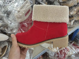 Breakj Large-Size Boots Children Coarse And Lamb Hairy Cotton Snow Boots Two Wearing Warm Women's