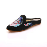 Breakj Summer Cloth Art Slippers Peking Opera Actress Facial Makeup Embroidered Pointed Female