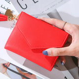 Wallets Small Leather Purse Women Tassel Card Bags For Women 2020 Female Purse Money PU Zipper Clip Daily Lady