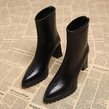 Breakj Short Boots Women 2025 Autumn And Winter Popular New Thick And High And Small Thin Boots Elastic Martin