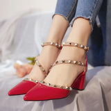 2020 Gladiator Sandals Pointed toe Women Shoes Sexy Rivets Pointed Toe Pumps Womens Ladies Shoe Zapatos Mujer High Heels