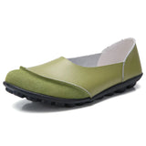 Breakj Lazy Shoes Cow Skin Bean Shoes Women's Shoes Beef Ribs Bottom Flats Mother Shoes Casual Large Size Women's Singles Shoes
