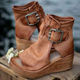 Women Sandals Casual Wedge Heels Sandals With Platform Chaussure Femme Retro Summer Shoes For Women High Heels Sandalias