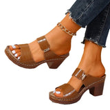 Breakj High-Heeled Women Cool Drag 2025 Summer New Coarse And Fish Mouth Socket Foot Slippers