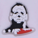 Shoe Buckle Charms PVC Scary Clown Skeleton Chainsaw Luminous Shoes Decorations fit Christmas Cosplay Party Kids