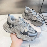Breakj Dad Shoes Women 2025 Spring New Retro Heightening Mesh With Casual Feet Small Shoes